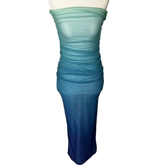 Runaway The Label Kendall Dress in Aqua Ombre XSmall New Womens Midi - Picture 4 of 16